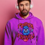 felpa divertente oggi no tommy angry blu porcapatata