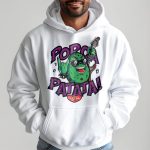 Dettaglio stampa PorcaPatata rock su felpa uomo, look streetwear