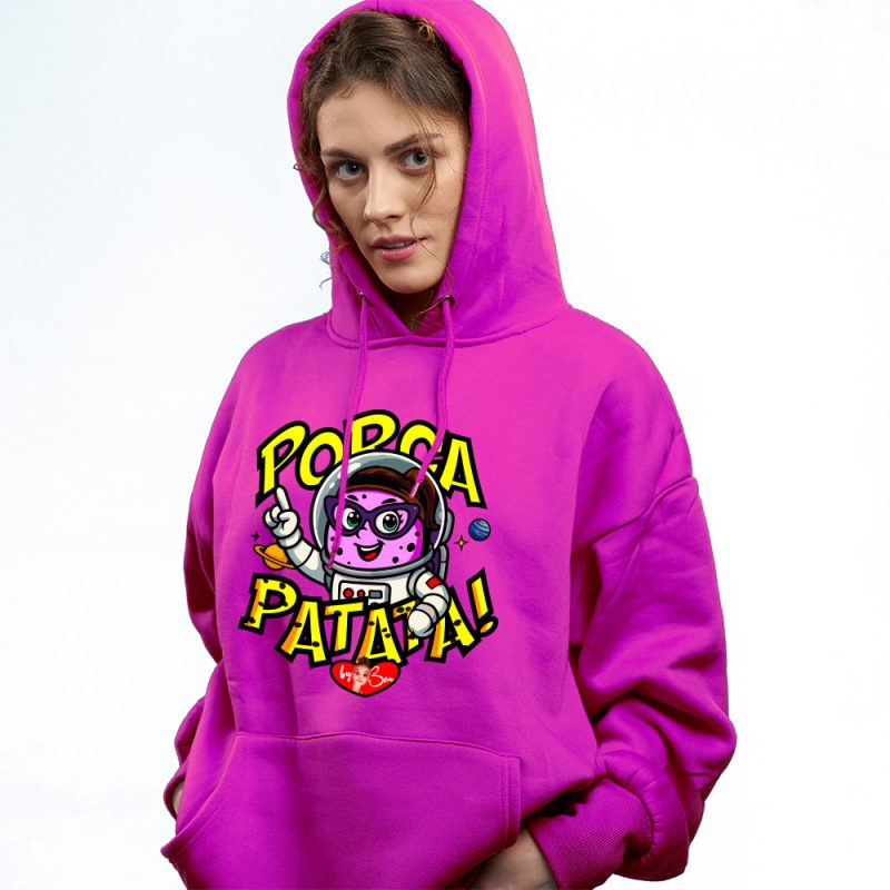 felpa donna spazio rosa design astronauta divertente