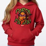 Patata rock cartoon su felpa rossa